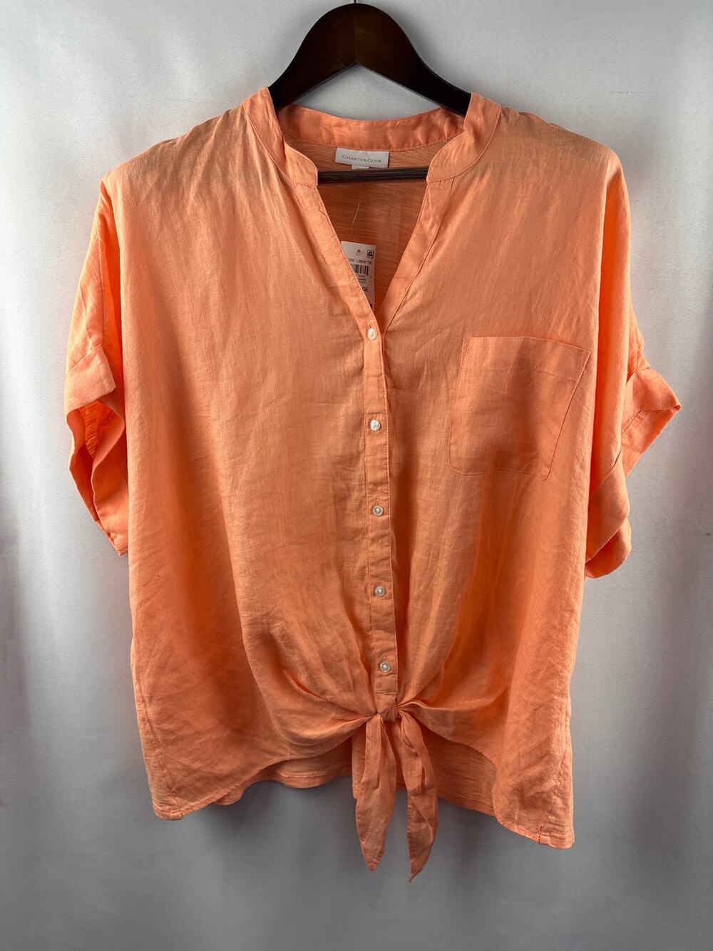 Women’s Charter Club XXL Pale Orange Button Up Blouse